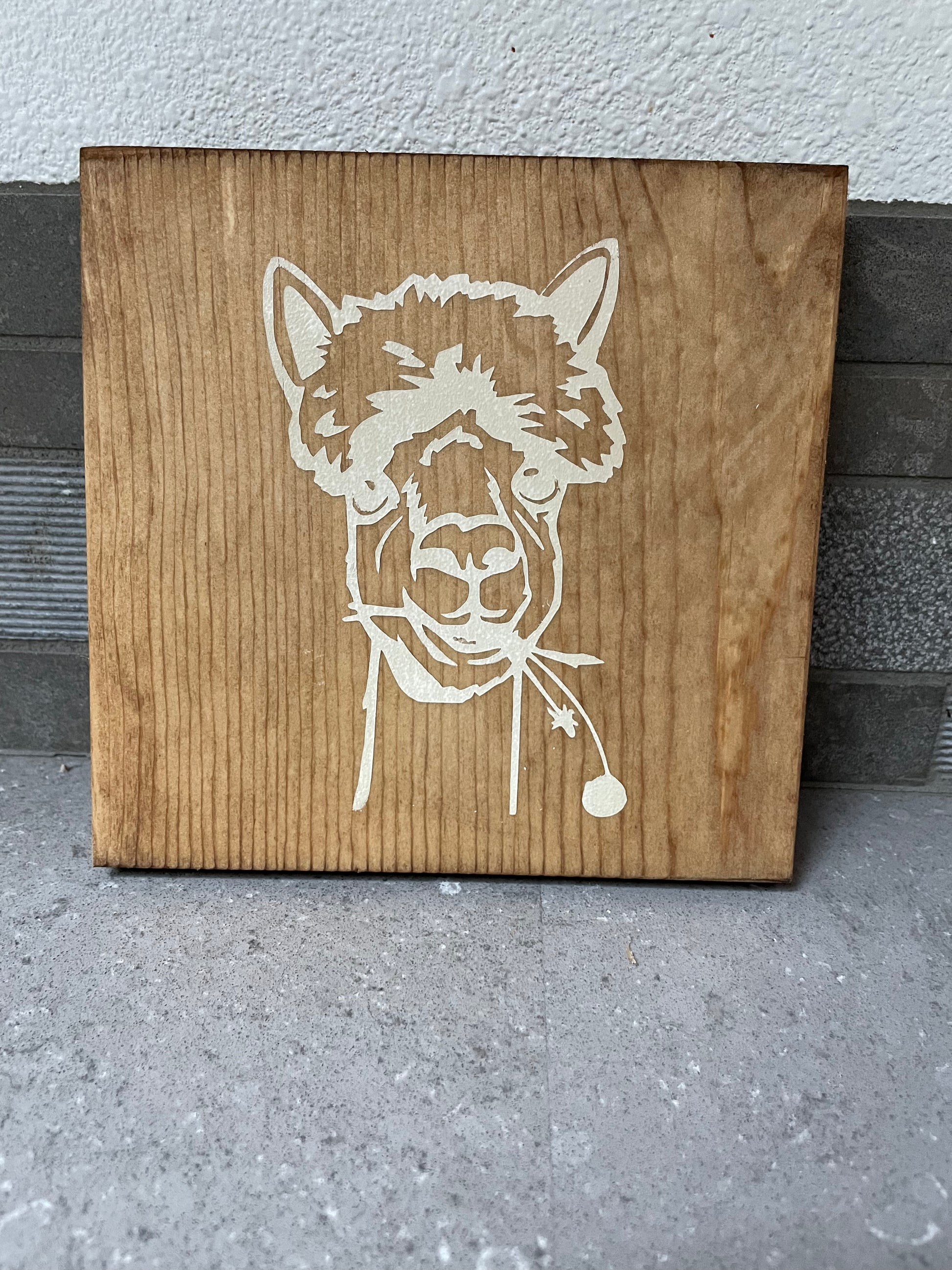 Alpaca Sign 5x5 inch wood shelf signs – Fluffy Butt Alpacas